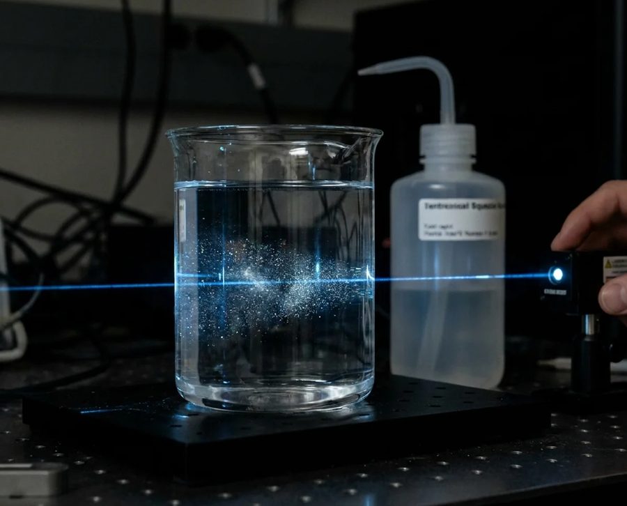 One litre of bottled water: about 240,000 plastic particles.