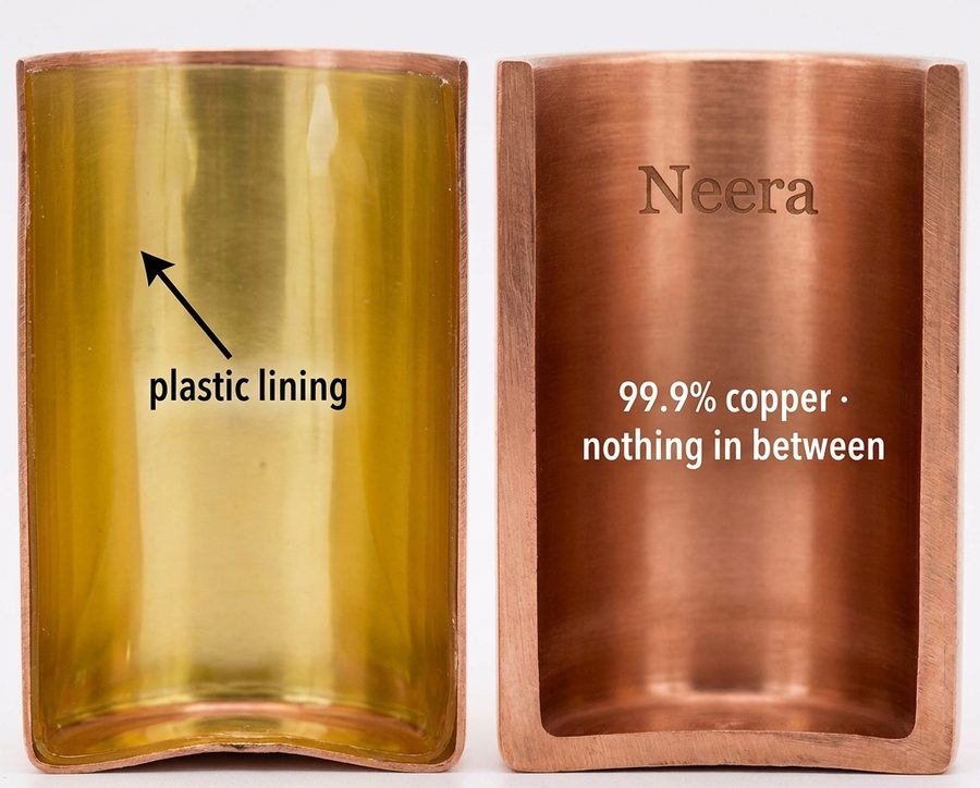 Many cheap “copper” bottles are lined with plastic on the inside.